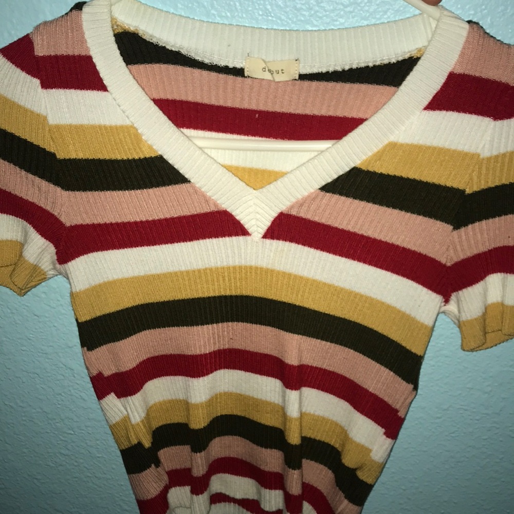 striped v neck